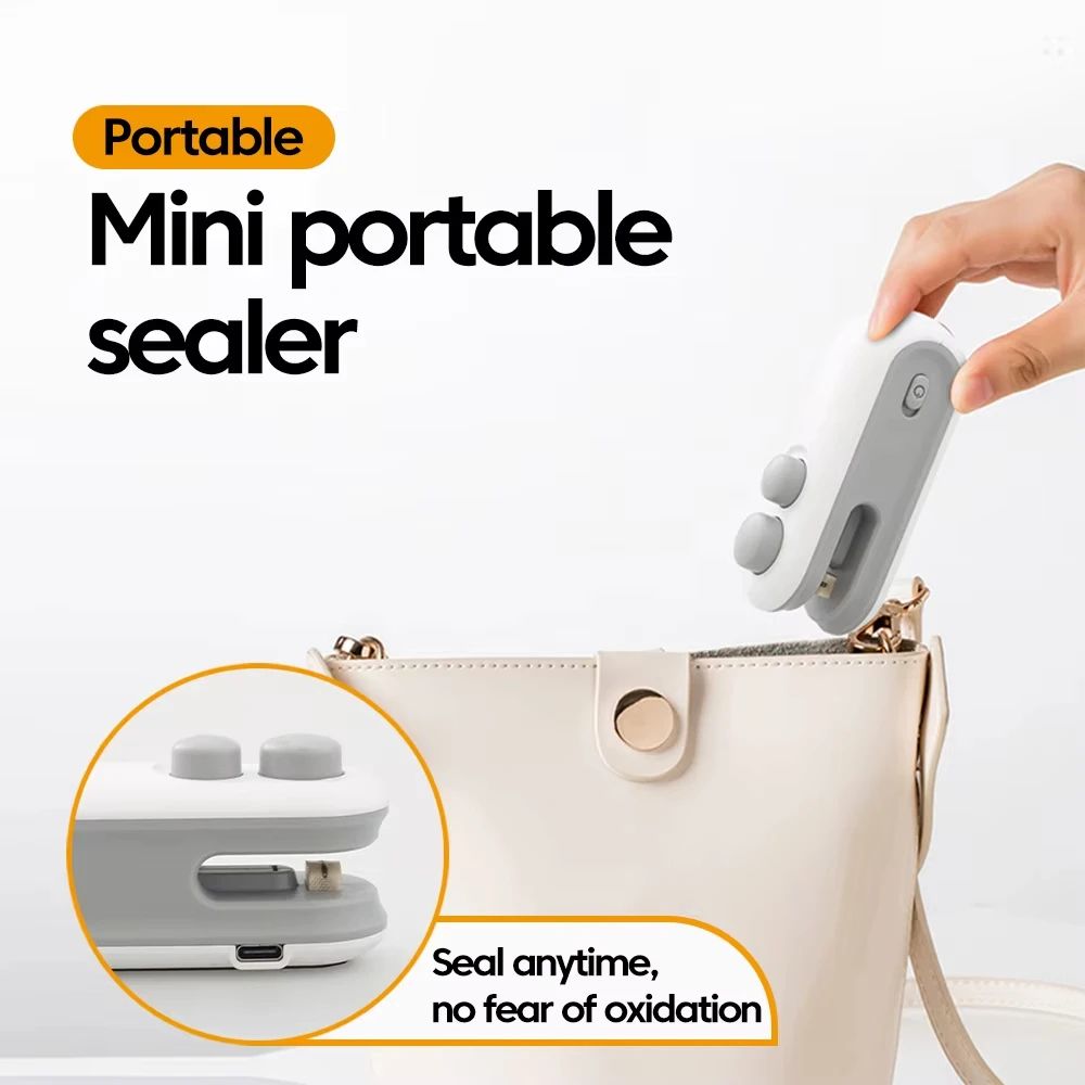 USB Rechargeable Mini Bag Sealer 2in1 Handheld Heat Sealer Cutter For Snacks And Food Storage 5
