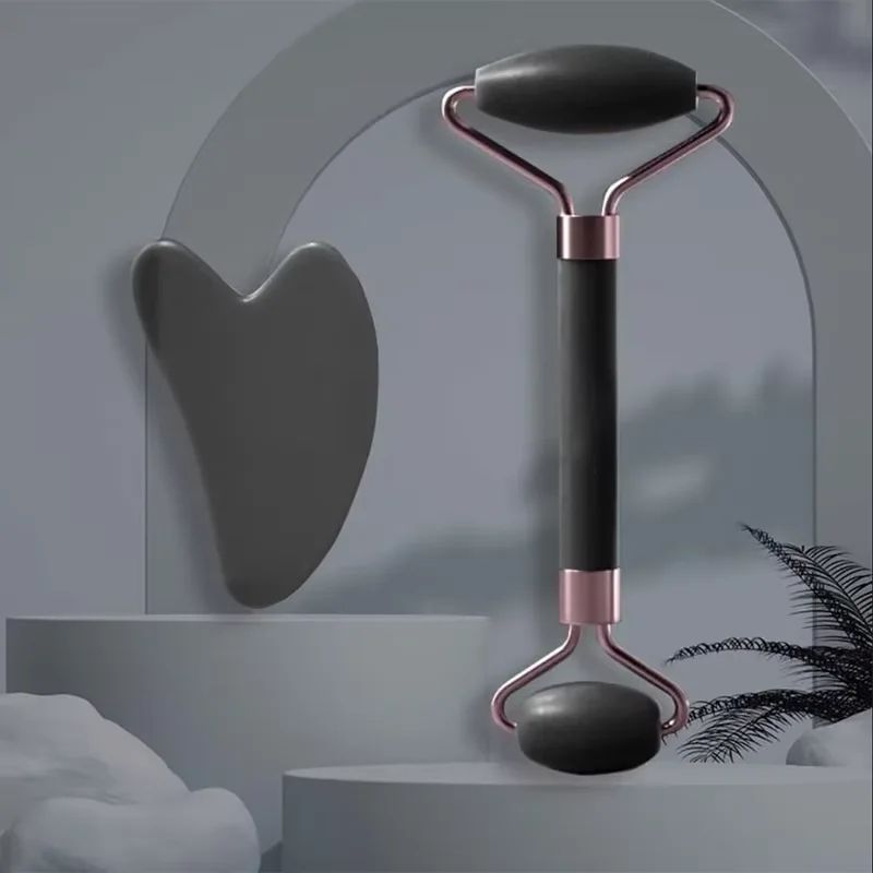 Resin Facial Roller Gua Sha Set For Lifting DePuffing Glow Face Eyes Neck Body 8