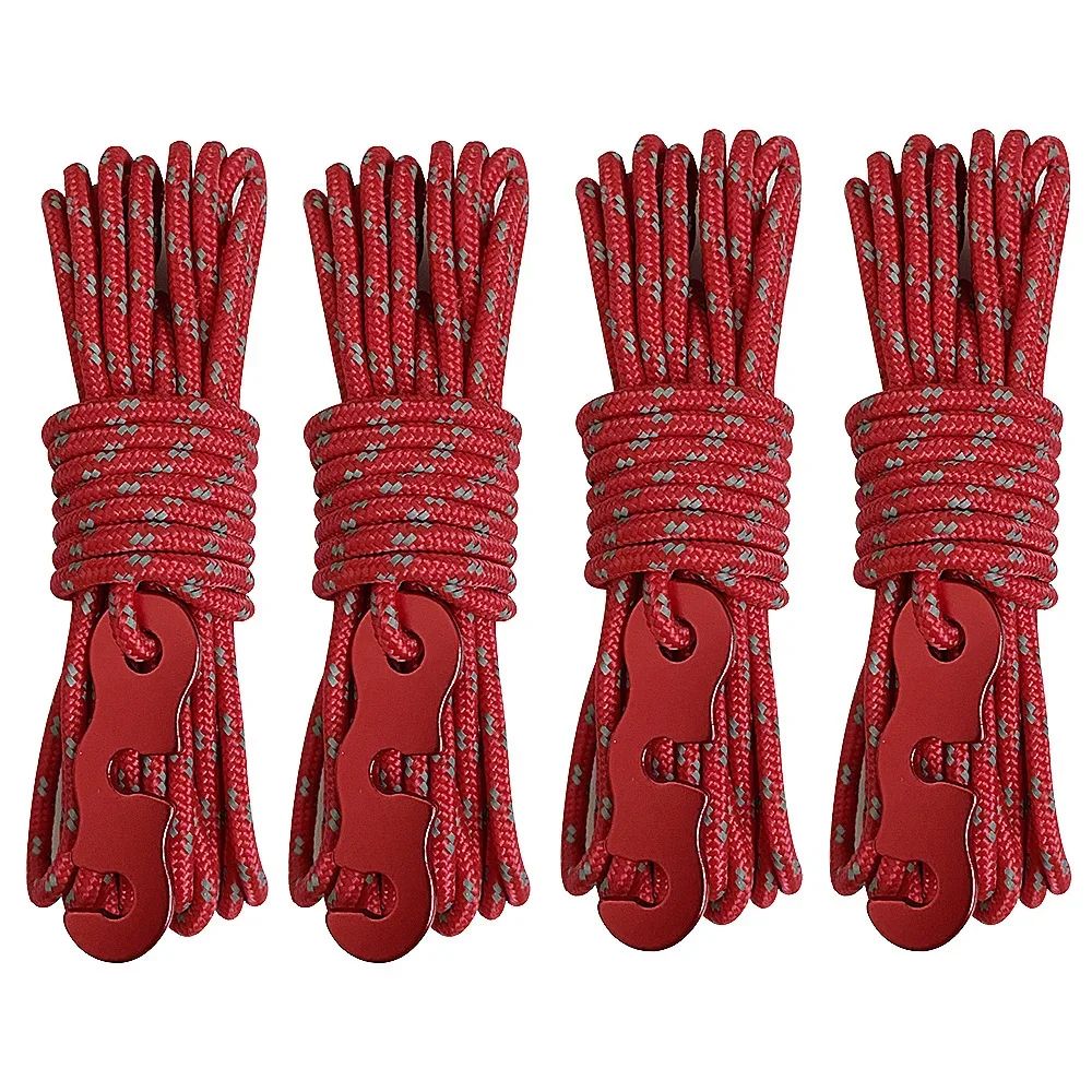 Reflective Guy Line Ropes 4Pack Reinforced Windproof Tent Ropes With Adjustable Buckles For Tent C 7
