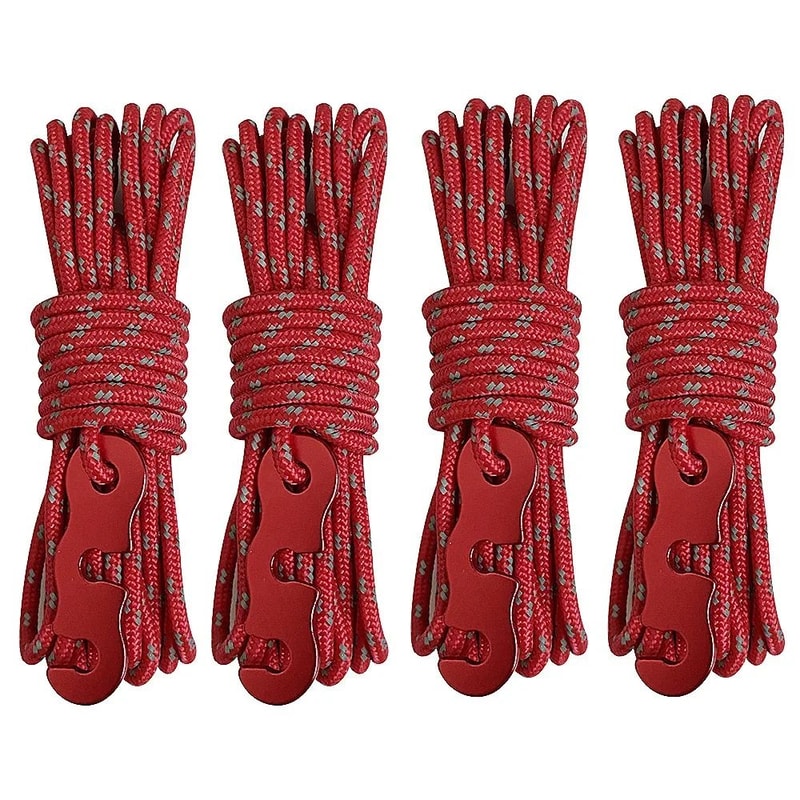 Reflective Guy Line Ropes 4Pack Reinforced Windproof Tent Ropes With Adjustable Buckles For Tent C 7