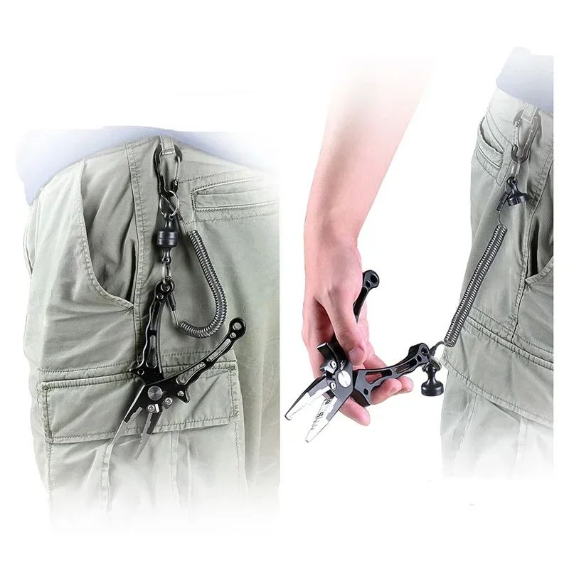 Magnetic Fishing Lanyard QuickRelease AntiLost Steel Wire Tool Tether 15m Stretch 4