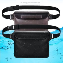 ipx8 waterproof phone pouch waist pack - underwater dry bag for swimming, beach & water sports