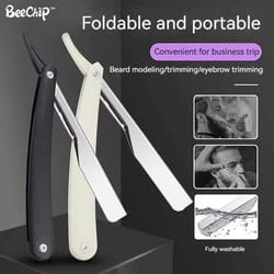 folding eyebrow razor & dermaplaning tool - portable facial hair remover for smooth, precise shaping