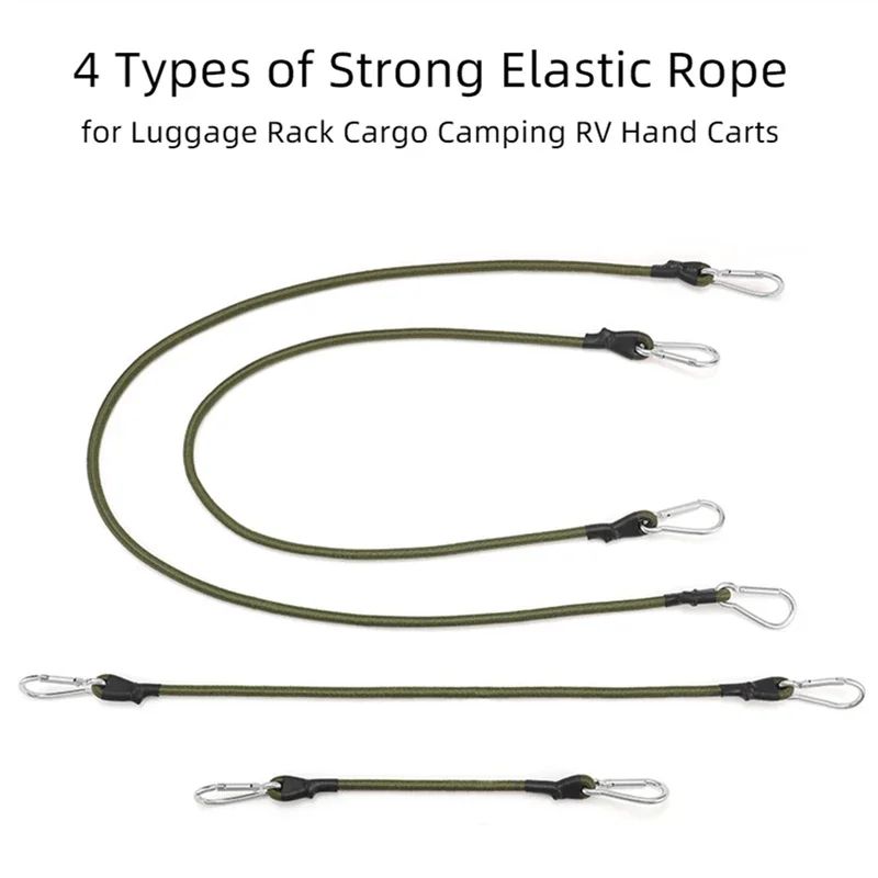 Heavy Duty Carabiner Bungee Cord TieDown Straps For Kayak Camping Cargo 4