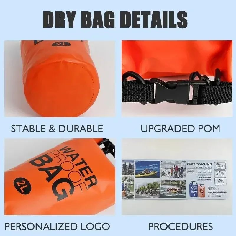 2L Waterproof Dry Bag RollTop Storage Pouch For Kayaking Swimming Hiking 1