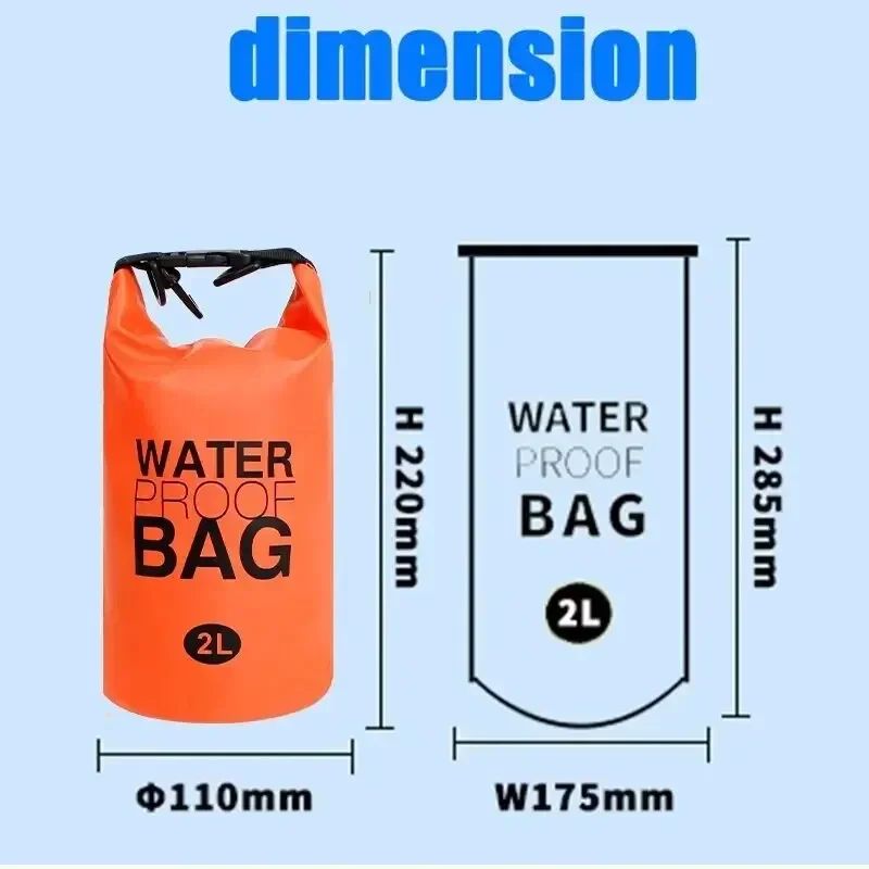 2L Waterproof Dry Bag RollTop Storage Pouch For Kayaking Swimming Hiking 5