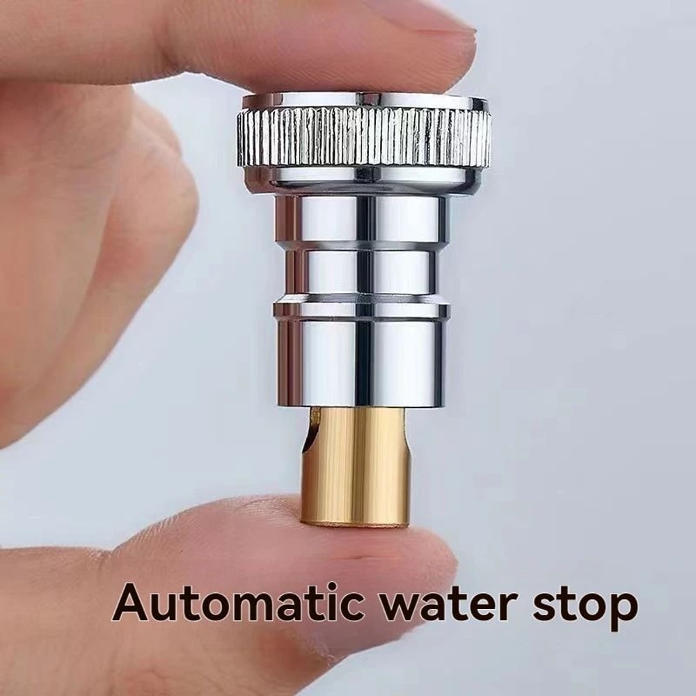 Automatic Water Stop Nozzle Washing Machine Faucet Adapter AntiFall Quick Disconnect Leak Guard 1