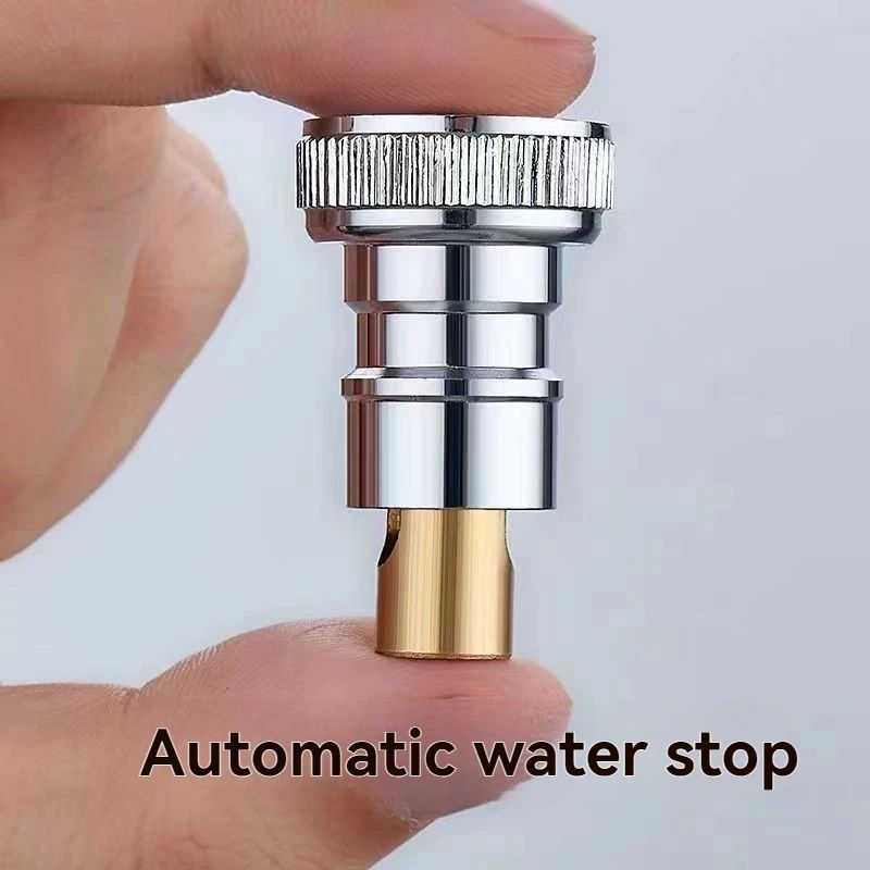 Automatic Water Stop Nozzle Washing Machine Faucet Adapter AntiFall Quick Disconnect Leak Guard 1