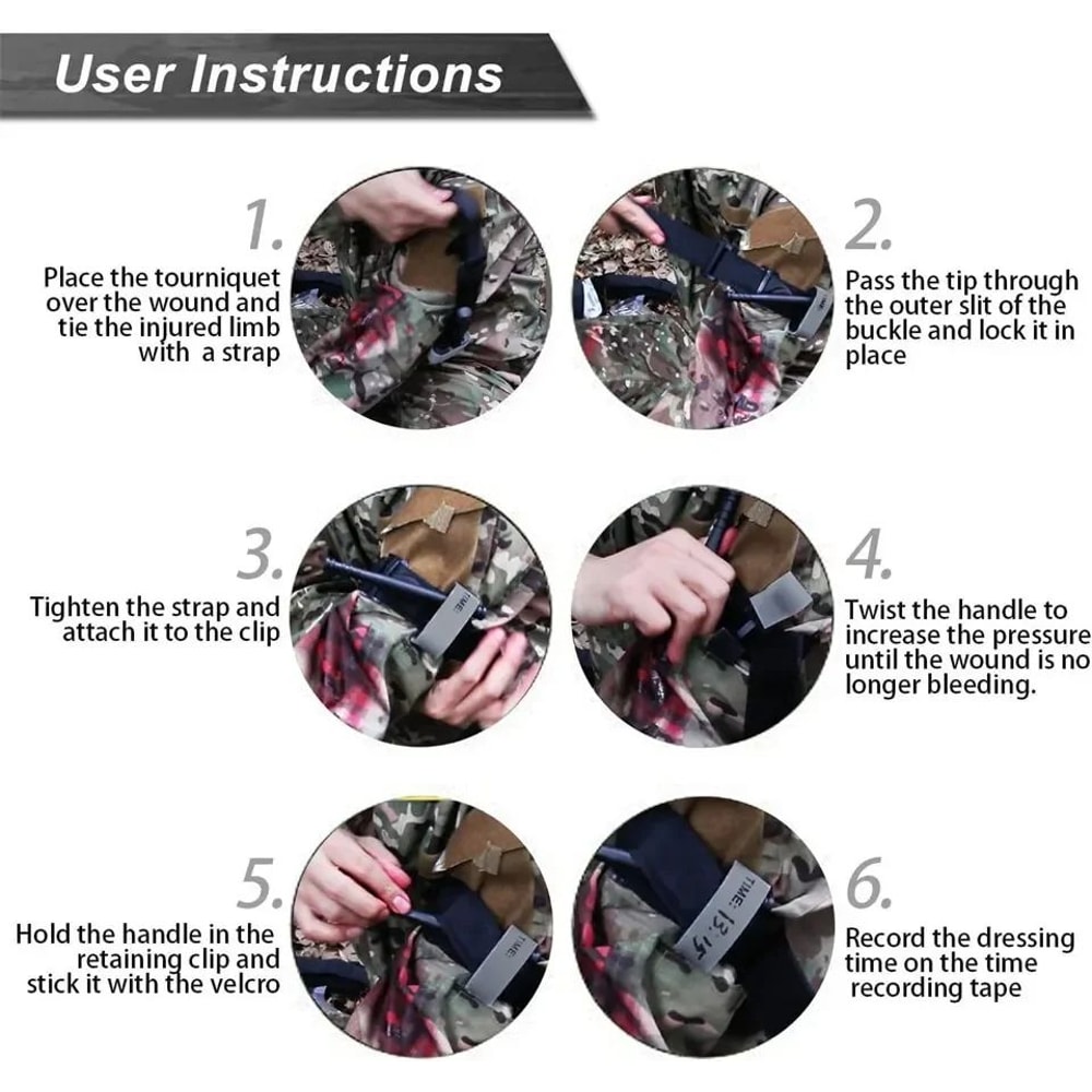 Tactical Combat Tourniquet For Rapid Bleeding Control OneHanded Emergency Tourniquet With Windlass 3