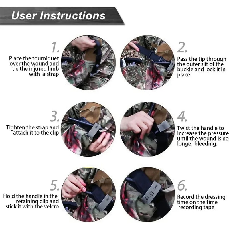 Tactical Combat Tourniquet For Rapid Bleeding Control OneHanded Emergency Tourniquet With Windlass 3