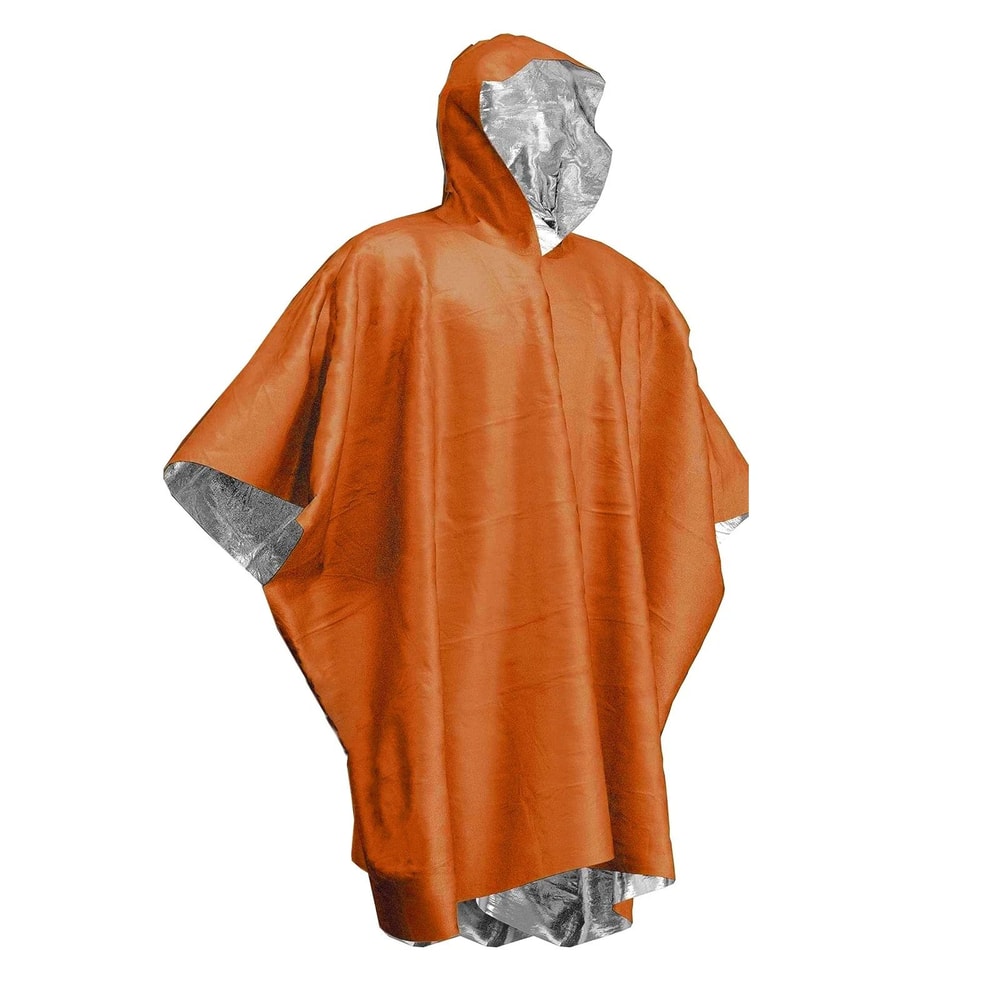 Emergency Thermal Rain Poncho Blanket Waterproof Survival Rain Gear With Hood 5