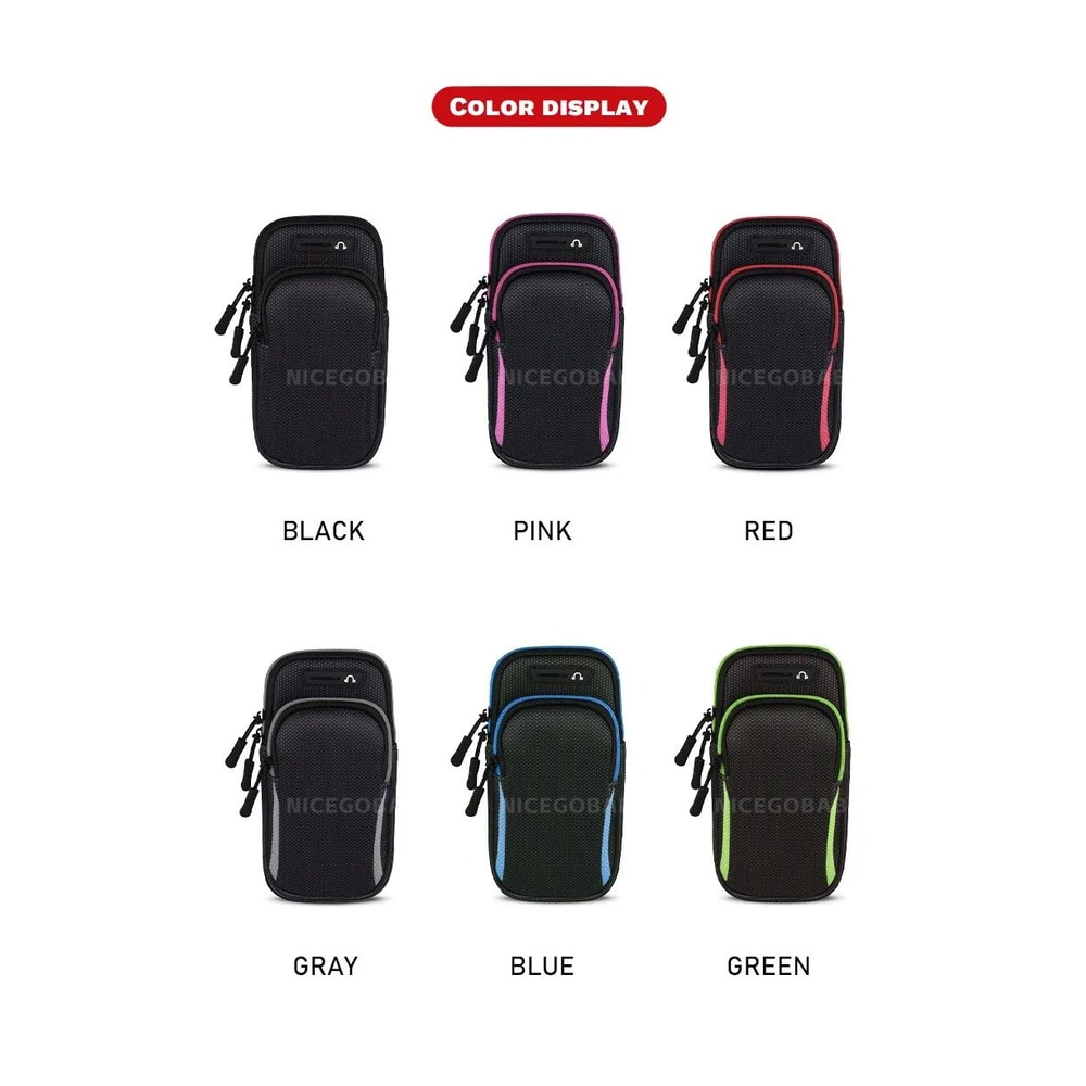 FitFlow Waterproof Running Phone Armband With Headphone Jack Breathable Sports Armband Gym Phone 9