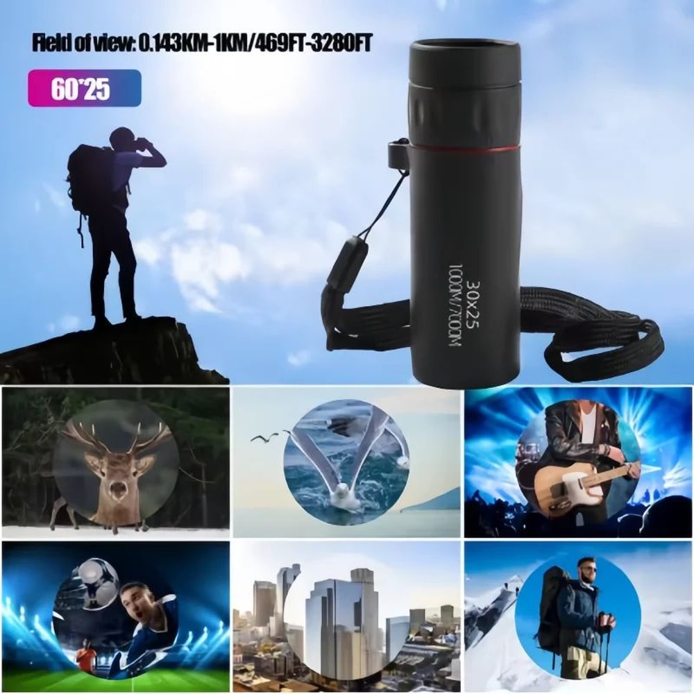 HD Mini Monocular Telescope With Phone Holder Portable Pocket Zoom For Birdwatching Travel Outdoo 2