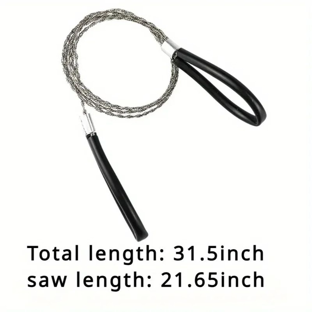 Portable Stainless Steel Wire Saw With Finger Handles Survival Wire Saw For Camping Hiking 1