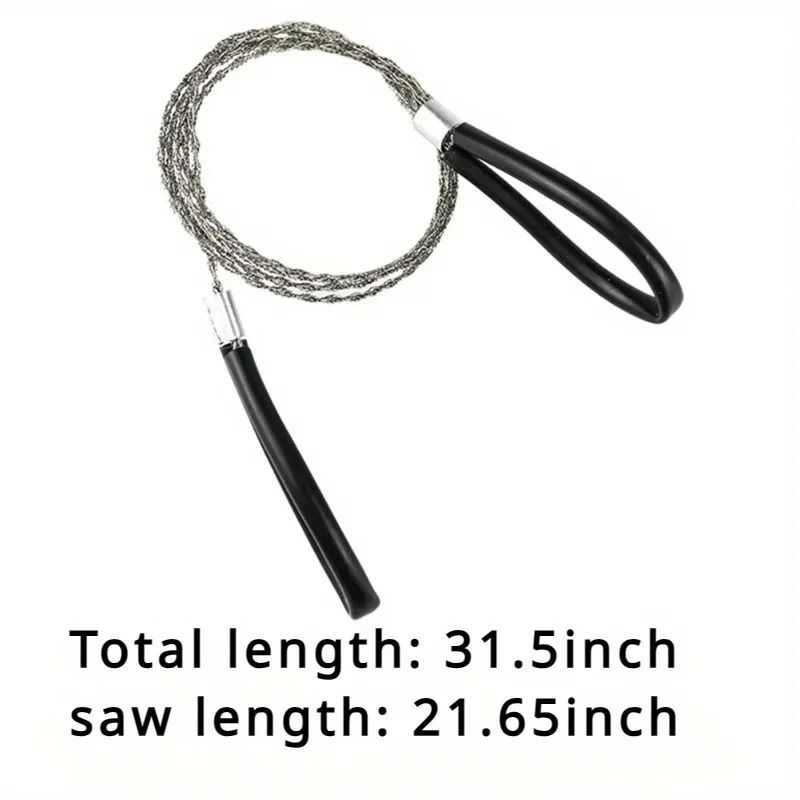 Portable Stainless Steel Wire Saw With Finger Handles Survival Wire Saw For Camping Hiking 1