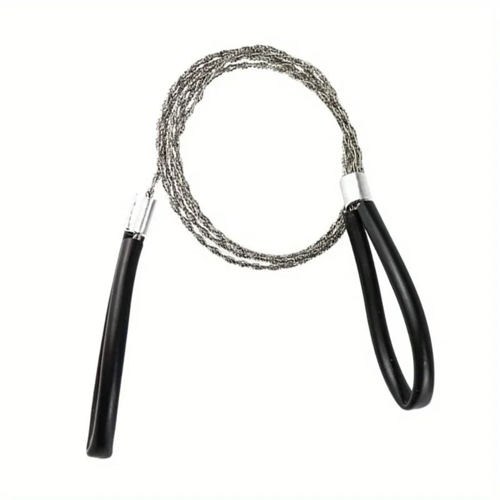 Portable Stainless Steel Wire Saw With Finger Handles Survival Wire Saw For Camping Hiking 6