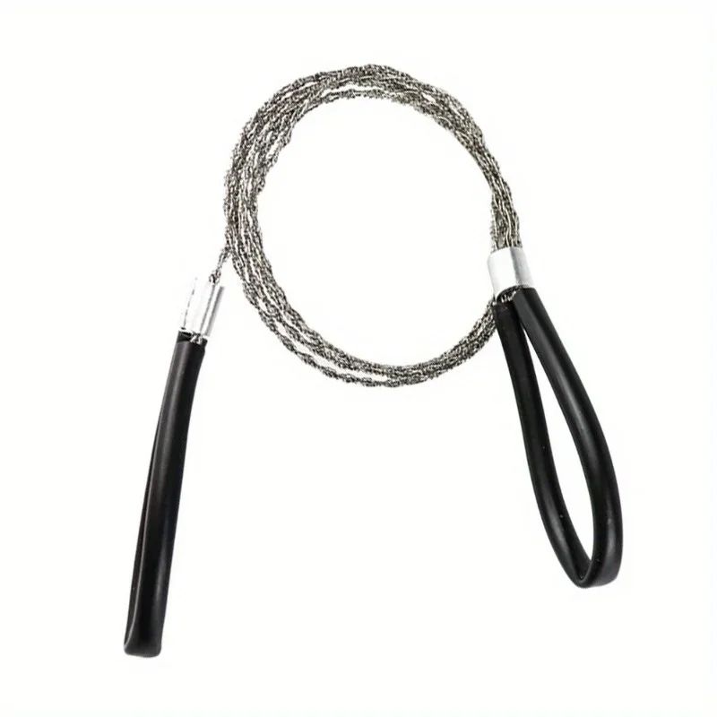 Portable Stainless Steel Wire Saw With Finger Handles Survival Wire Saw For Camping Hiking 6