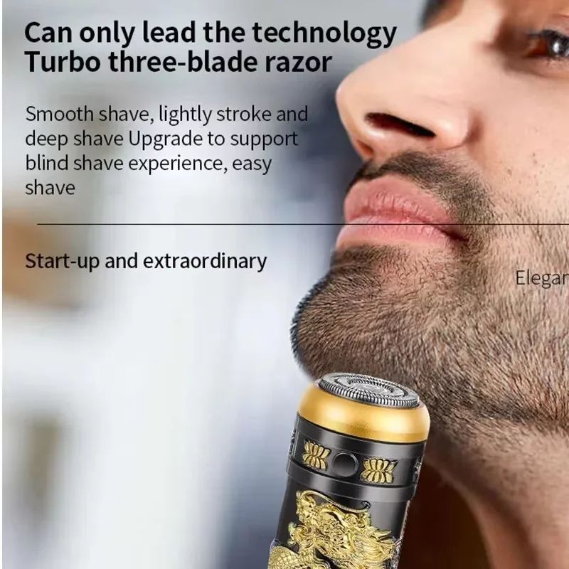 Dragon Head Mini Electric Shaver Portable USB Travel Razor For Men 2
