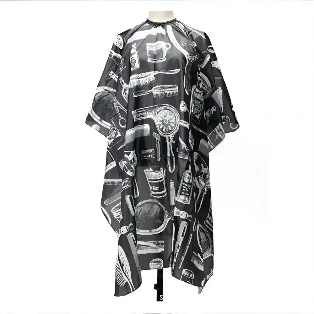 Printed NonStick Hairdressing Bib Cape For Dyeing Perming Waterproof Salon Coloring Shawl 0