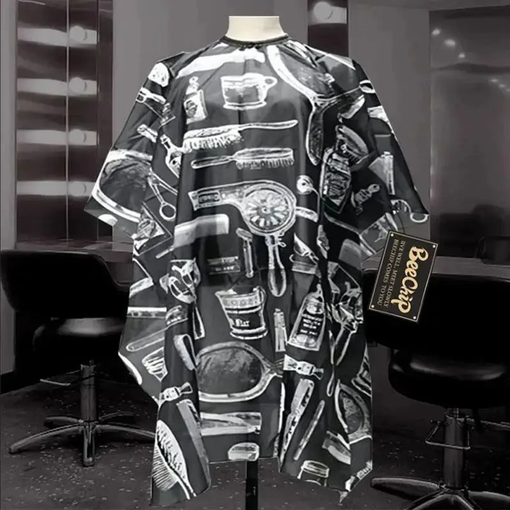 Printed NonStick Hairdressing Bib Cape For Dyeing Perming Waterproof Salon Coloring Shawl 1