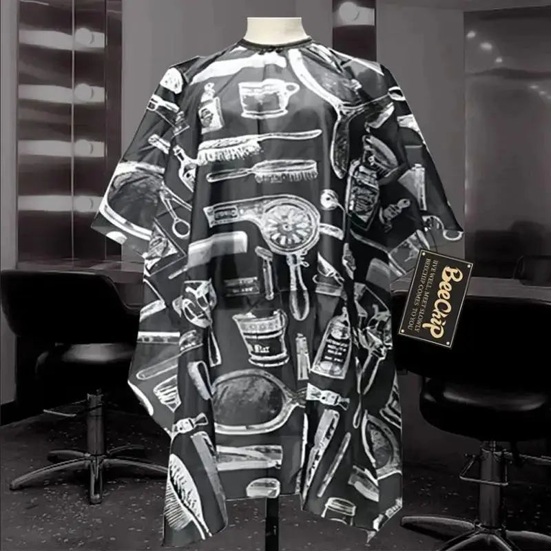 Printed NonStick Hairdressing Bib Cape For Dyeing Perming Waterproof Salon Coloring Shawl 1