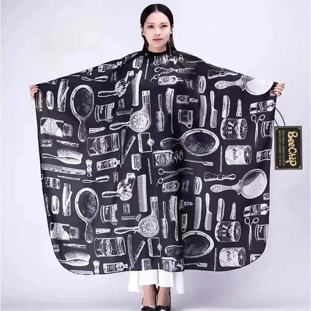 Printed NonStick Hairdressing Bib Cape For Dyeing Perming Waterproof Salon Coloring Shawl 3