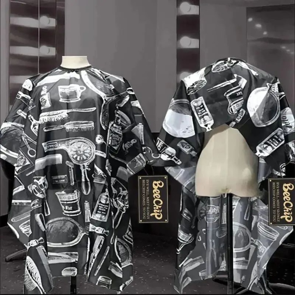 Printed NonStick Hairdressing Bib Cape For Dyeing Perming Waterproof Salon Coloring Shawl 4