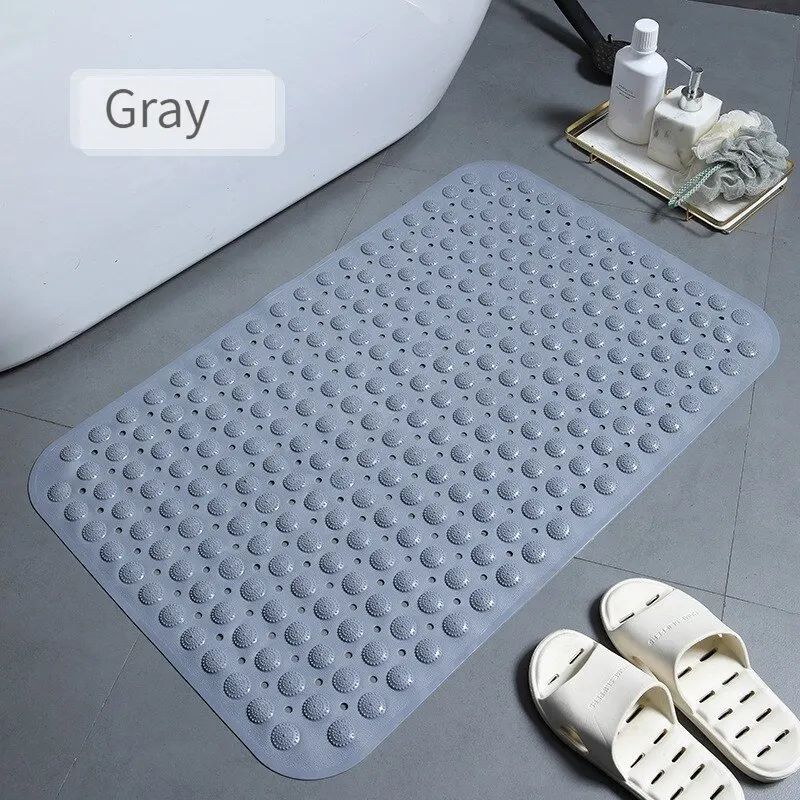 HydroDrain NonSlip Bathtub Mat Quick Drain Shower Mat With Suction Cups Foot Massage Texture 1