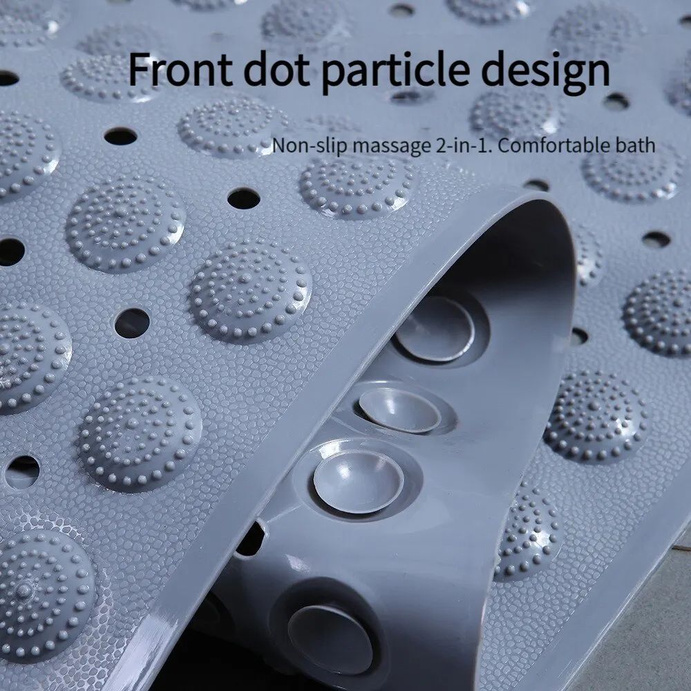 HydroDrain NonSlip Bathtub Mat Quick Drain Shower Mat With Suction Cups Foot Massage Texture 2