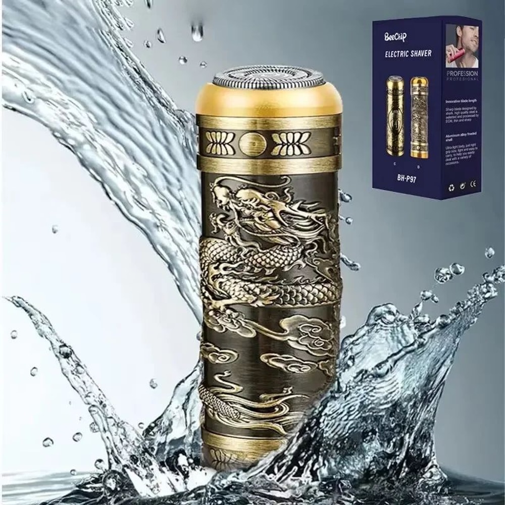 DragonGrip Mini Electric Head Shaver For Men Portable USB Rechargeable Razor With Dragon Design 1