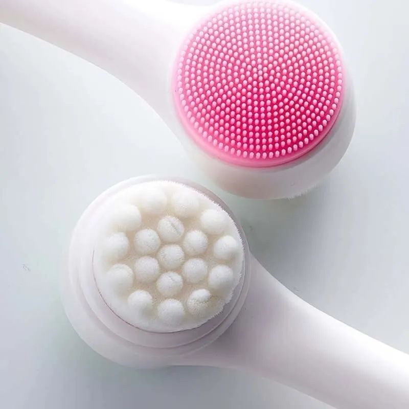 3D DoubleSided Silicone Facial Cleansing Brush For Gentle Exfoliation Massage 3