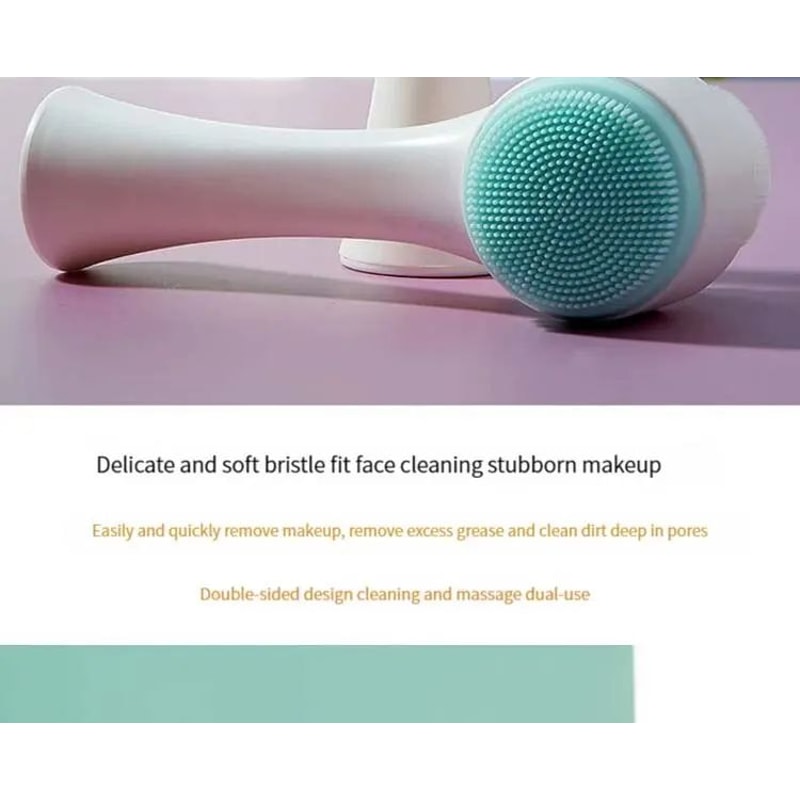 3D DoubleSided Silicone Facial Cleansing Brush For Gentle Exfoliation Massage 7