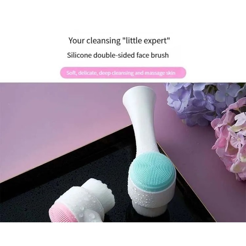 3D DoubleSided Silicone Facial Cleansing Brush For Gentle Exfoliation Massage 13