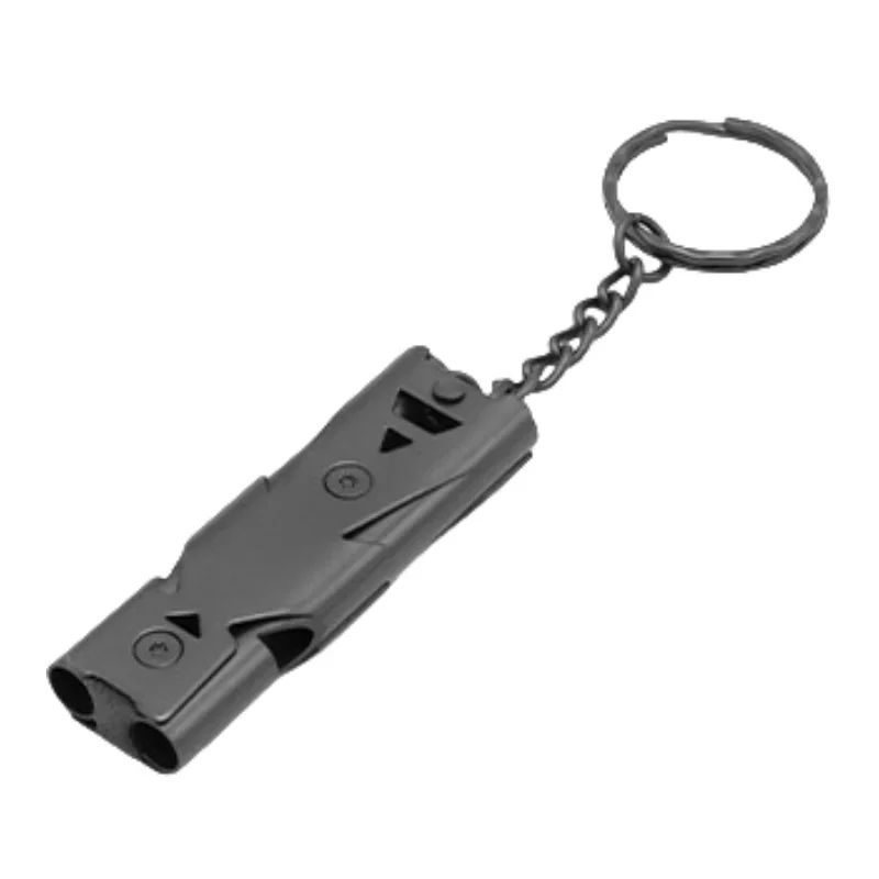 Double Pipe Emergency Whistle Keychain HighDecibel Stainless Steel Survival Whistle For Camping S 3