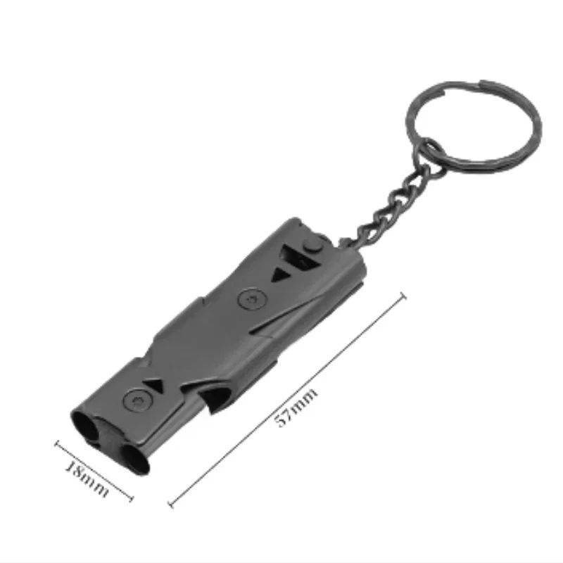 Double Pipe Emergency Whistle Keychain HighDecibel Stainless Steel Survival Whistle For Camping S 4