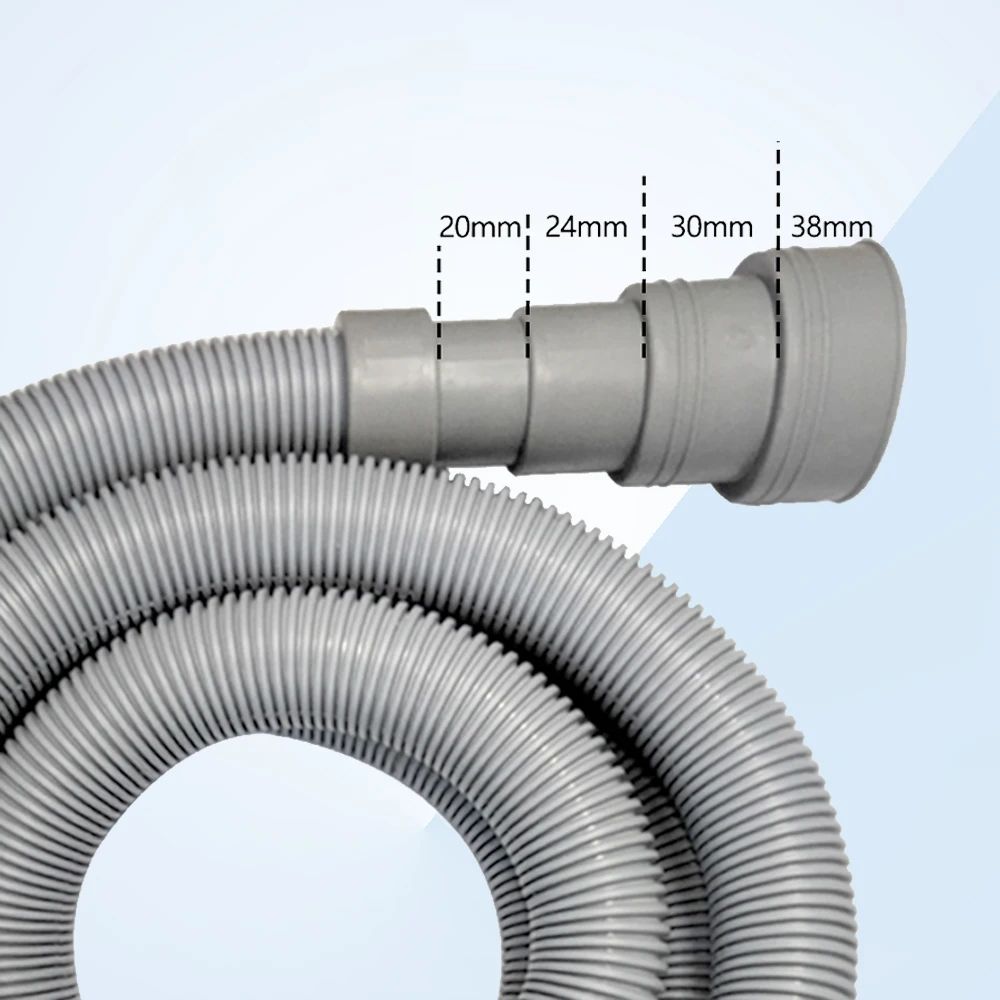 Universal Washing Machine Drain Hose Extension Kit Flexible Corrugated Dishwasher Drain Hose With 3