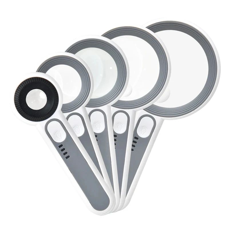 Rechargeable 12X Handheld Magnifier With LED Light 3 Modes Reading Inspection Loupe 2