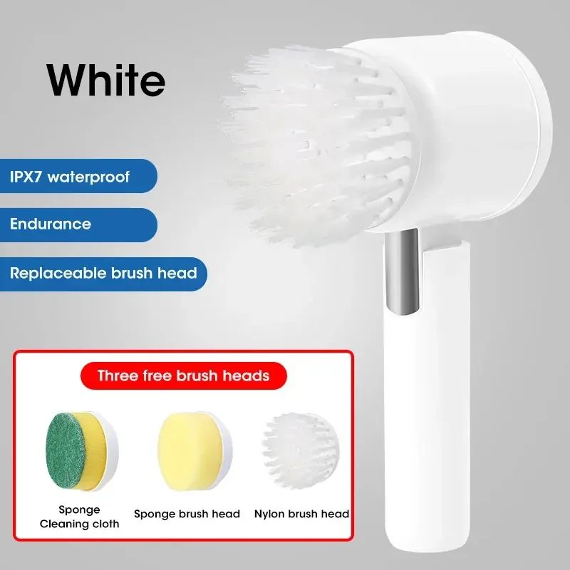 Cordless Electric Spin Scrubber With 5 Interchangeable Brush Heads 9