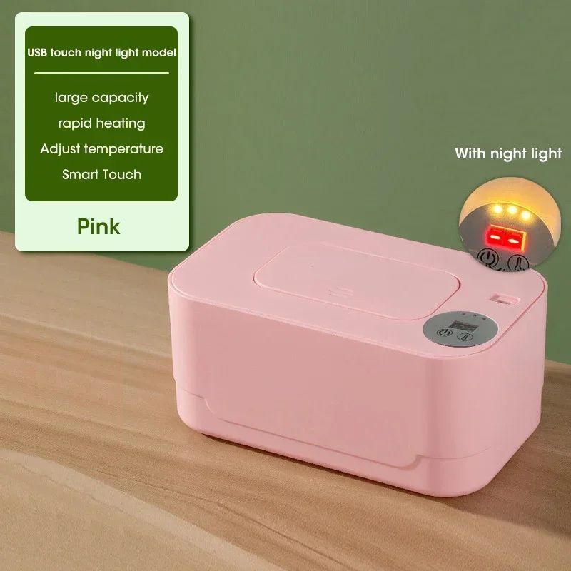 Portable Baby Wipe Warmer With LED Display USB Travel Wet Wipes Dispenser Heated Towel Box 7