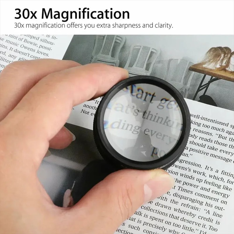 30x Pocket Magnifier Glass Portable Magnifying Glass For Jewelry Coins Watch Repair 4