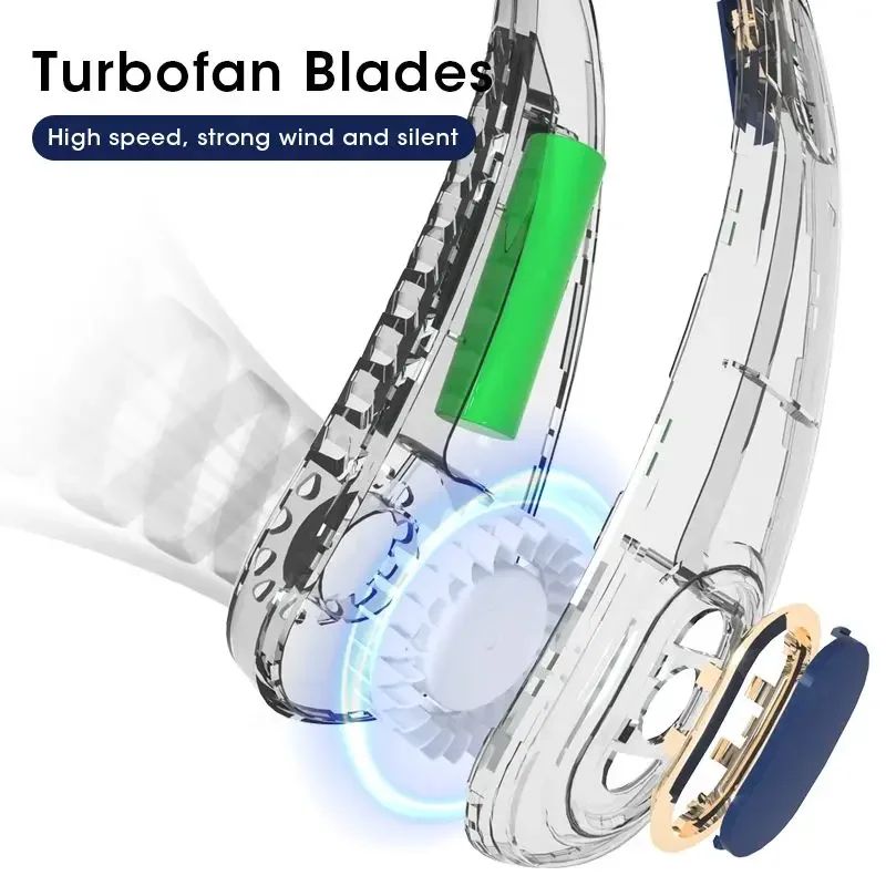 Bladeless Neck Fan With LED Display USB Rechargeable Personal Cooling Fan For Sports Travel 1