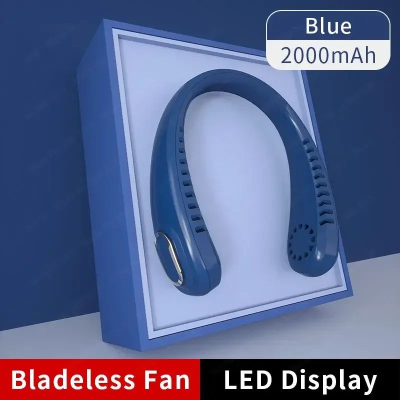 Bladeless Neck Fan With LED Display USB Rechargeable Personal Cooling Fan For Sports Travel 6