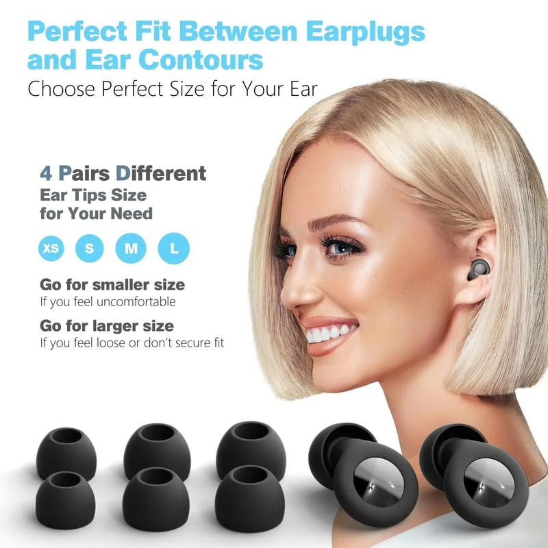 Silicone Noise Cancelling Ear Plugs For Sleep Travel Reusable Hearing Protection 4