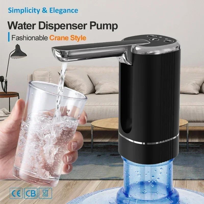 Foldable USB Rechargeable 5 Gallon Water Dispenser Pump Portable Electric Bottle Pump For Home Off 0