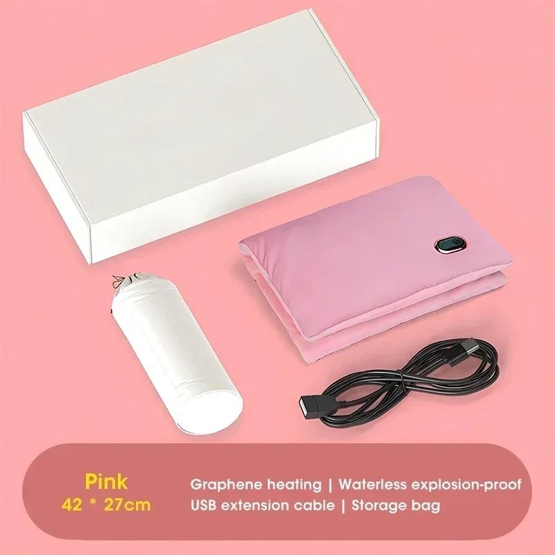 Graphene USB Heating Pad Mat FastHeating Portable Warming Pad For Belly Hands Body Comfort 7