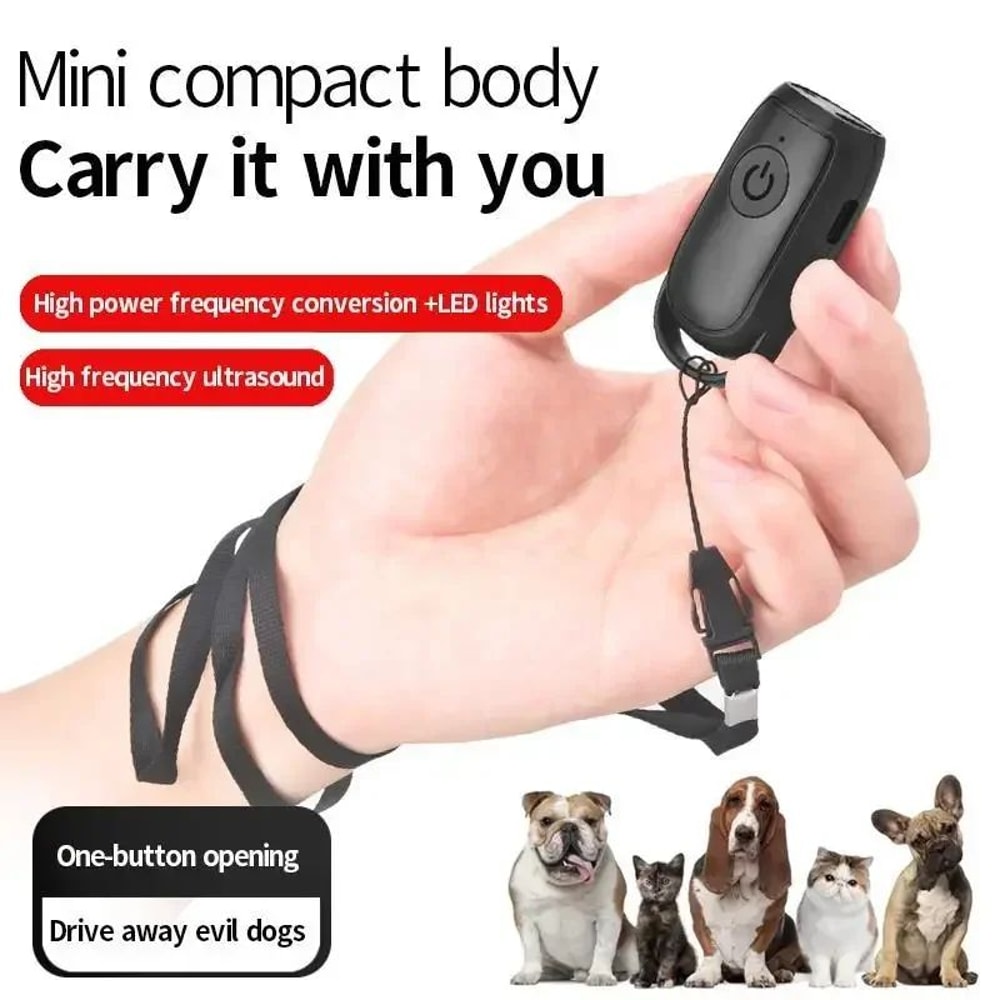 Rechargeable Ultrasonic Dog Bark Deterrent With LED Light LongRange Portable Dog Training Device 3