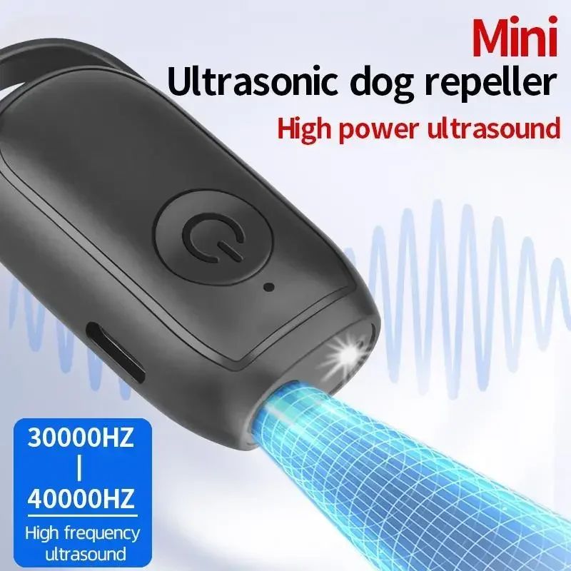 Rechargeable Ultrasonic Dog Bark Deterrent With LED Light LongRange Portable Dog Training Device 4