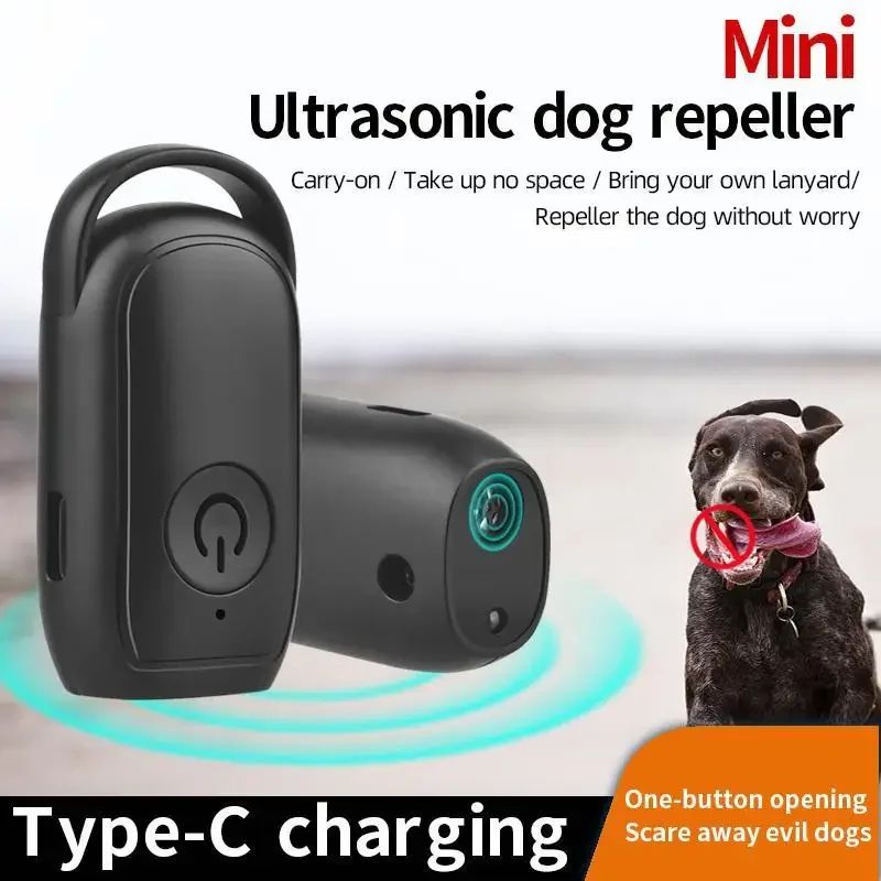 Rechargeable Ultrasonic Dog Bark Deterrent With LED Light LongRange Portable Dog Training Device 5