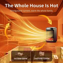 3d flame electric fireplace heater – silent energy-saving space heater for home & office