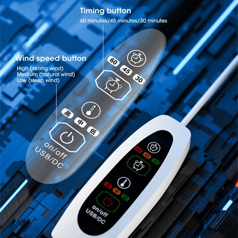 WhisperCool USB Ceiling Fan With Timer 3Speed Control For Baby Rooms And Small Spaces 3